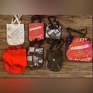 Lot of 7 Lululemon and Athleta Reusable Bags